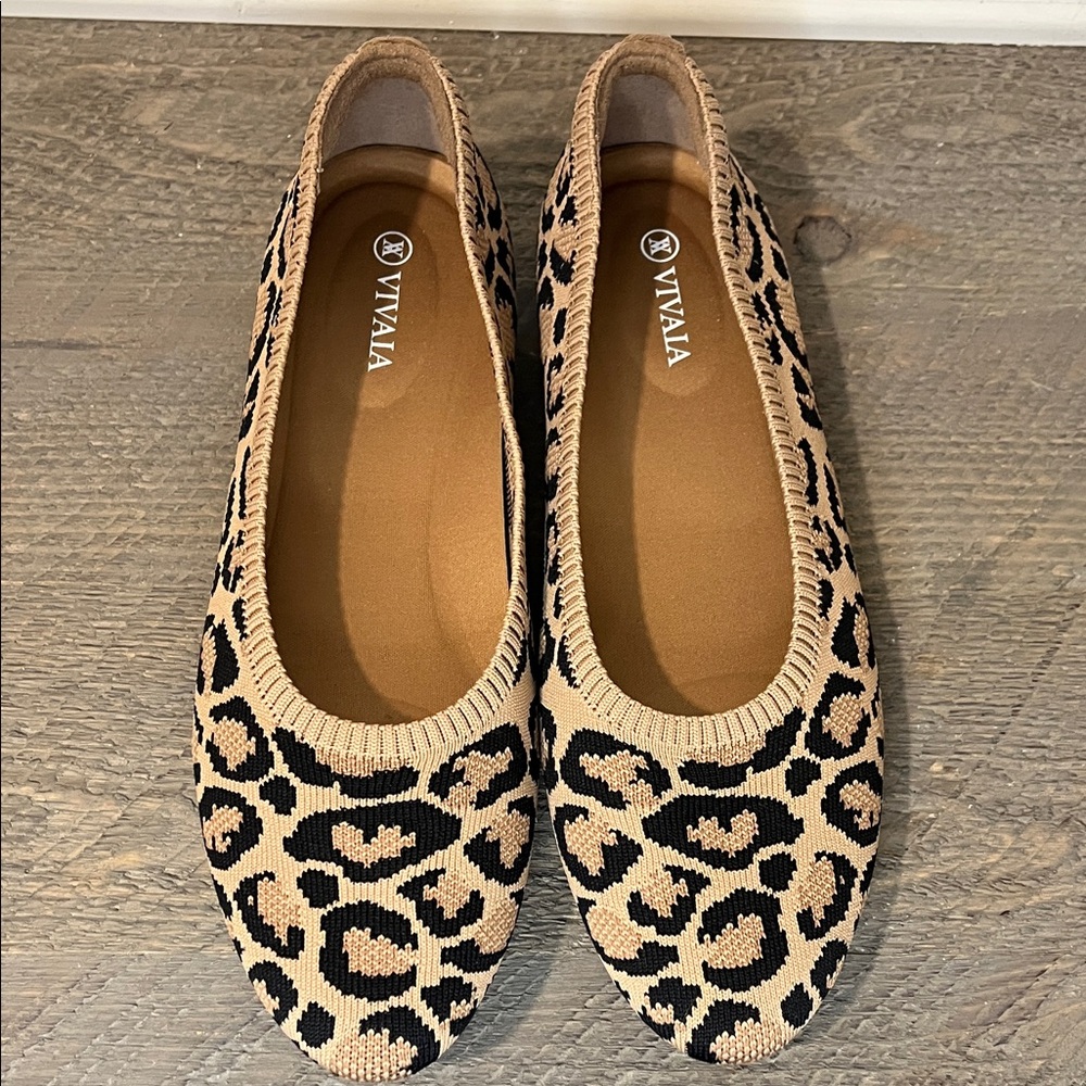 Vivaia Pointed-Toe Ballet Flats Dark Leopard Size EU 40 US 9 - Picture 13 of 13